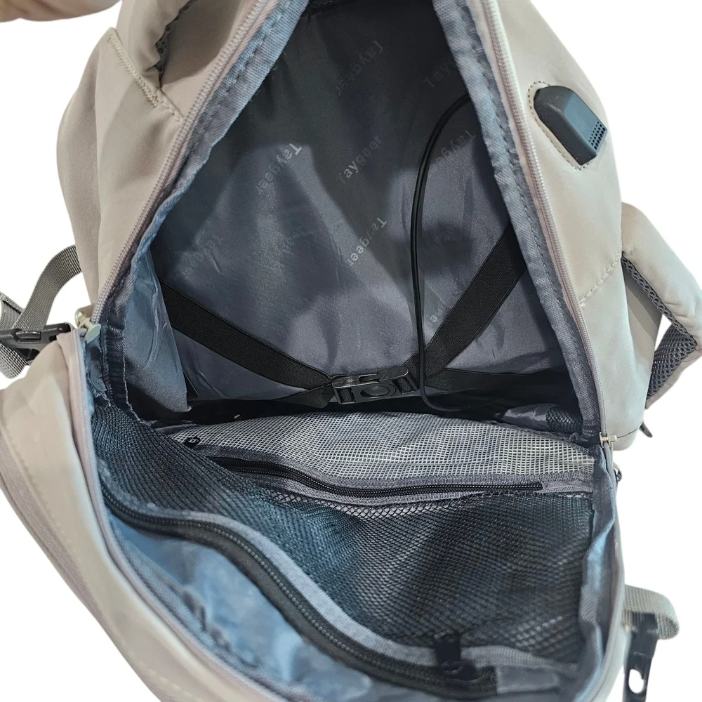 Gray Structured Backpack with Modern Design